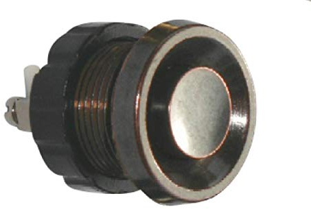 1 Stk. Klingeltaster-Messing-brüniert-Klingelknopf-Drucktaster-Klingel-Klingelanlage-Klingeldrücker-2-Draht Anschluss-Made in Germany- (1 Stk.) 365 dunkel brüniert