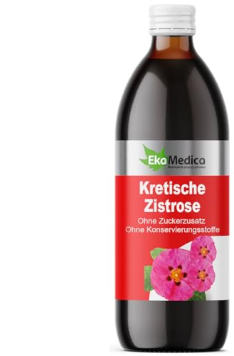 EkaMedica® Kretische Zistrose Cistus Extrakt Saft Nahrungsergänzungsmittel - Ohne Zuckerzusatz Konservierungsstoffe Duftstoffe (500 ml)