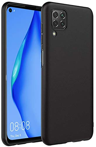 Verco Kompatibel mit Huawei P40 Lite Hülle, Matte Rückschale Schutzhülle für P40 Lite Case Silikon Handyhülle - Schwarz