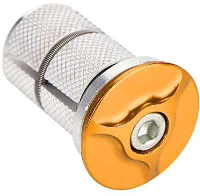 Bicycle Stem Headset, 31.8mm Aluminum Alloy Stem Headset Top Cap Bike Fork Expander Plug for Outdoor Cycling(gold)