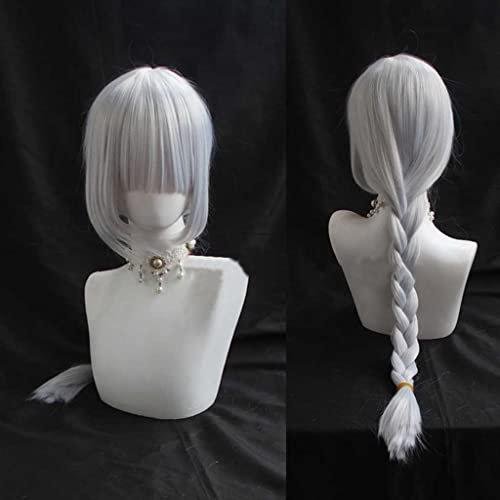 Anime Cosplay Perücke,Howl's Moving Castle Sophie Hatter Perücke,Synthetic Perücke,Mit Kostenloser Perückenkappe,für Party Alltag Halloween Perücke Cosplay(Size:Style 3)