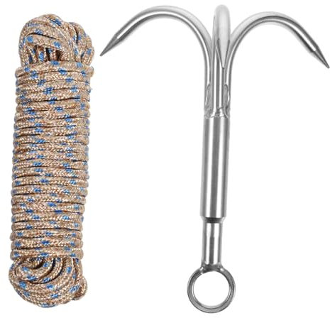 Gatuida 1satz Grappling Hook Aus Edelstahl Zacken-klaue Multifunktionaler Bergsteiger-haken Aquatischer -haken Outdoor-einsatz Schnur Farbe Zufällig