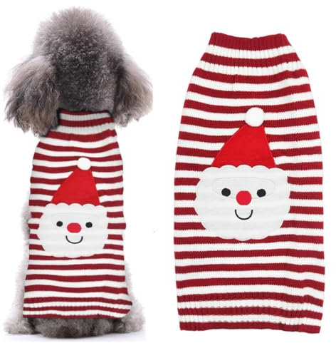 Weihnachten Hundepullover, Weihnachten Muster Strickwaren, Warme Haustier Pullover, Roter Hund Weihnachtspullover, Hund Rollkragenpullover für Kleine Mittelgroße Hunde