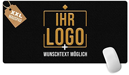 PR Print Royal XXL Mousepad mit Logo und Text selbst gestalten - Personalisierte Geschenke für Chef und Kollegen, Schreibtischunterlagen selbst gestalten, Büro Zubehör | Großes Mauspad 800 x 400 mm
