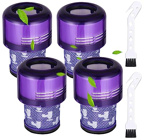 Birshe 4 Piezas Filtro para filtros de vacío para Dyson V11, Filtros para Dyson V11 SV14 V15 SV22 Cyclone Animal Absolute,V11 Torque Drive Vacuum, con Cepillo de Limpieza, Reemplazar # DY-970013-02