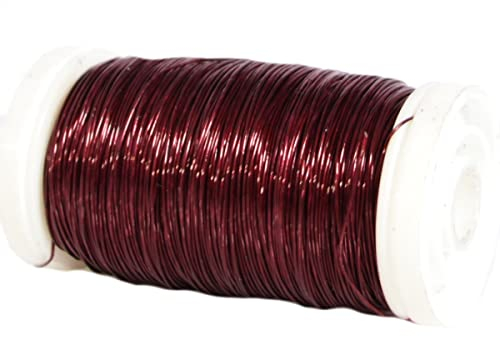 Decolackdraht 160m // Ø 0,3mm // 100g // Dekodraht Basteldraht Bindedraht Blumendraht // für Blumengestecke Dekokränze und ideal zum Basteln (Bordeaux) Floristik Handwerk Bastelarbeiten