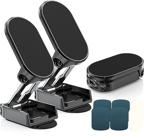 AXFEE 2PCS Car Phone Holder, Folding Magnetic Phone Holder For Cars(Black) | Alloy Magnetic Phone Car Mount, 720° Rotatable Magnet Cell Phone Mount in Car Mobile Phone Cradle Magnet for All Smartphones