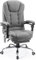 YODOLLA Chaise de Bureau Ergonomique avec Repose-Pieds - Fauteuil de Travail Confiable et Confortable - Dossier Soutien Lombaire - Pivotante et Réglable - Gris