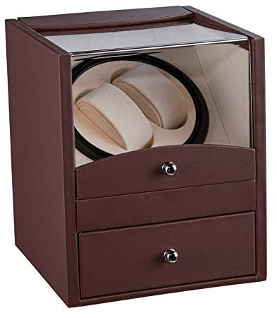 Spinner-Aufzugsbox Uhrenbeweger - Elektrischer Luxus-Uhrenschüttler 2+2 Displayhalter Mechanische Uhr Automatikaufzug Aufbewahrungsbox Motor Turn Uhrenaufzugssammlung Haushalt Leise und gut bedient (