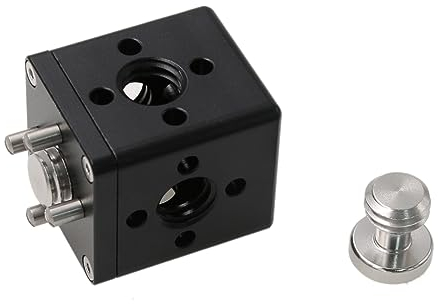 HangTon Block 3/8 Zoll Gewinde-Verlängerungsadapter für ARRI Sony RED Kamera Monitor, Fokus-Motor, Teradek Wireless System schwarz quadratisch
