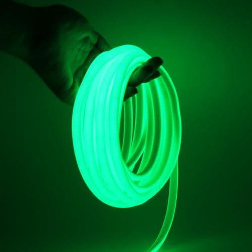 XUNATA COB Neon LED Streifen, 230V 288leds/m Superhell Hohe Dichte, Diffusion Flex LED Schlauch für Heim DIY Festival Dekoration (Grün, 2M)