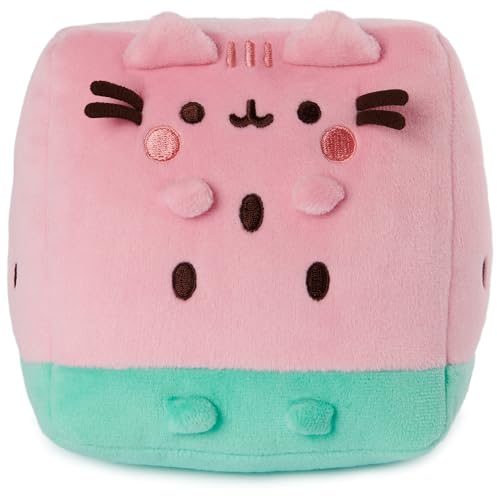GUND Pusheen Wassermelone Plüsch, Katze Stofftier ab 8 Jahren, Rosa/Grün, 15,2 cm