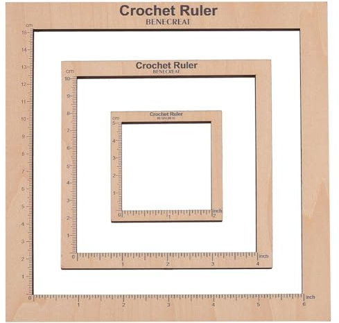 BENECREAT Regla cuadrada de ganchillo de 3 estilos,regla de punto de 5 cm,10 cm,15 cm,herramienta de tejer,herramienta de costura,regla de sastre para medir accesorios de ganchillo,DIY-WH0033-89-EU
