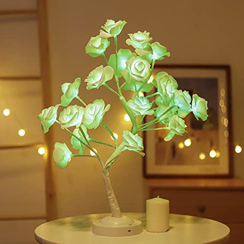 NLDGR Color Changing Rose Tree Lamp, 16 Color Changing Modes Colorful Light Up Rose Tree Lamps with Remote, for Valentines Day Party Decor(#1)