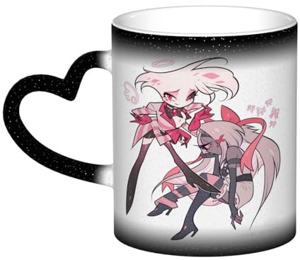 Xinchangda Hazbin Hotel Farbwechsel-Tasse Anime Alastor/Engelsstaub/Charlie Morningstar Magischer Markierungsbecher Keramik Kaffeetasse Teetasse Kreative Geschenke