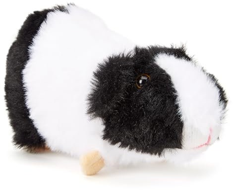 Zappi Co 100 % recyceltes schwarz-weißes Meerschweinchen-Plüschtier (15 cm Länge) – gefüllt, weich, kuschelig, umweltfreundlich für Neugeborene