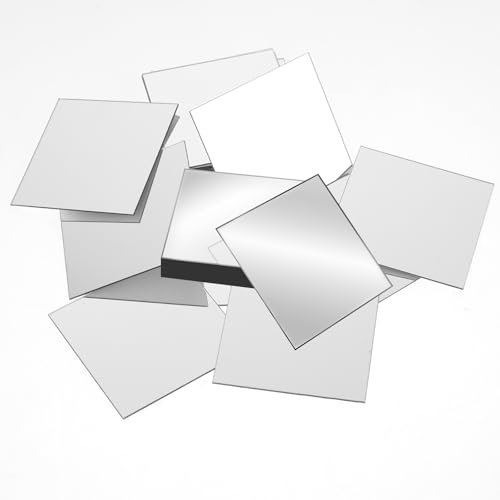 salbsever 30 specchi quadrati in acrilico, autoadesivi, piccoli specchi quadrati da 5 cm, mini definizione di dimensioni, piccole piastrelle a specchio per progetti fai da te, forniture per casa,