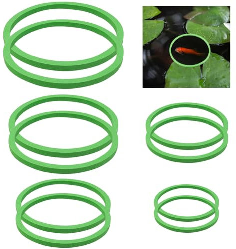 CREATCABIN 10pièces Anneaux D'Alimentation Poissons Ensemble D'Anneaux Plantes Flottantes D'Aquarium 5 tailles Corral Plantes Flottantes Mousse Anneaux D'Alimentation Poissons Ronds Anneau Plante Vert