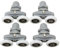 4 Pack Silent Twin Bottom Shower Door Rollers Replacement Smooth Wear Resistant Adjustable Bottom Rollers for Curved Quadrant Bathroom Glass Doors (27mm)