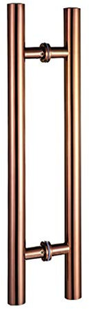 GUIXAN Glastür-Push-Pull-Griff/Holztür, Metalltürgriff/Scheunentor-Schiebegriff, Edelstahl-Rundrohrgriff, Roségold-Finish (1300 x 1000 mm)