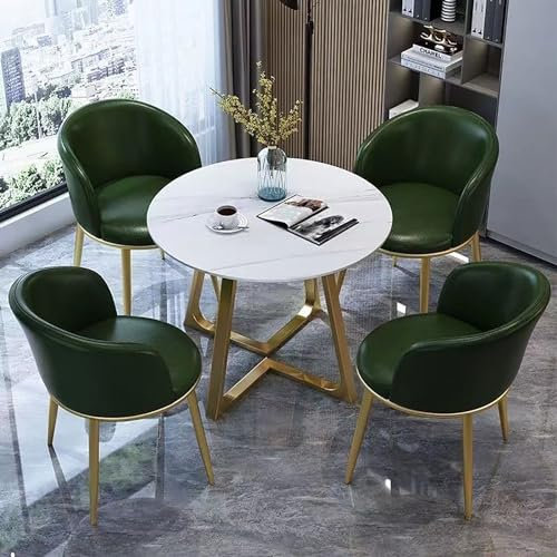 OCAZI Schlichter Kleiner Runder Tisch KüChenEsstischSet Moderne Runde FrüHstüCksbar Runde MöBel Tisch Und StuhlSet Runder Konferenztisch für Esszimmer/Küche #160 80x75cm/31.5x29.5in(WxH)