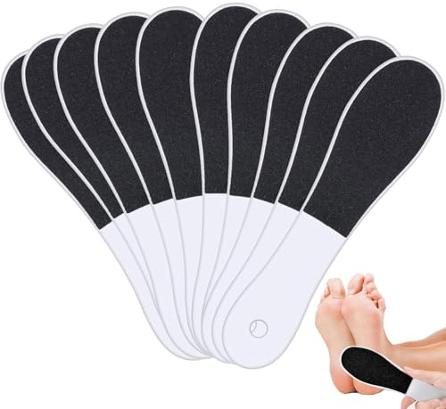 10 Pieces Foot File, Foot Files for Hard Skin,Double Sided Foot Scraper,with Plastic Handle Foot Filer, Foot Scraper Hard Skin Remover, for Wet and Dry Cracked Feet