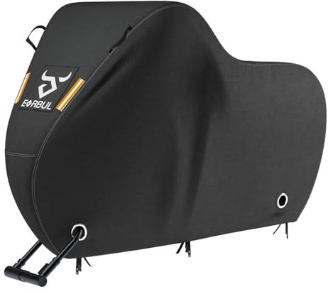 EVERBUL Bike Cover for 1 or 2 Bike 79'' L x 30'' W x 44'' H, Outdoor Waterproof Bicycle Covers with Lock Hole, 420D Heavy Duty Fabric Rain Sun UV Dust Wind Proof for Mountain, Road Bike, EBike