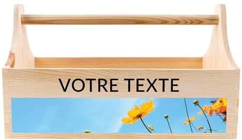 Creative Deco Boîte à Outils en Bois Personnalisée | 34 x 18 x 20,5 cm (+/- 0,5 cm) | Coffret Cadeau avec Texte souhaité + Photo | Caisse à Outils avec Poignées et Rangement