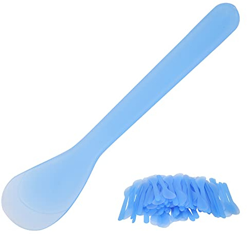 Generic Disposable Spatula, Makeup Spatulas DIY Plastic Spoon 100PCS Cosmetic Applying Facial Stick (Royal Blue)