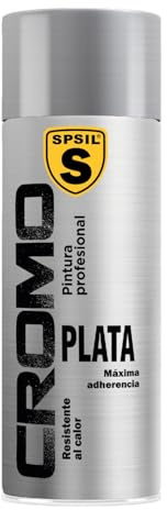SPSIL Pintura Spray para Metal, Secado Rápido Cromo Plata(pack of 1) 400ml, Pintura Profesional Interior Exterior, Aplicación Fácil en Madera Plástico,DIY Decoración Muebles Automóviles