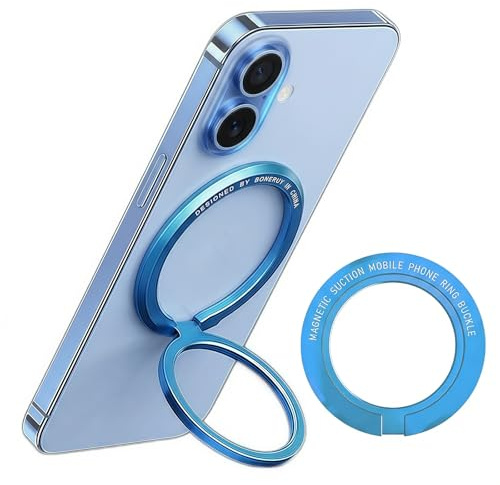 Supporto Magnetico ad Anello per Cellulare per MagSafe (blu) - Anello e Supporto Ruotabile a 360°, Compatibile con iPhone17/16/15/14/13 Pro Max - Accessori per MagSafe