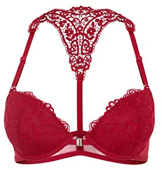 Lascana Damen Push-up-BH mit Spitze, Vorderverschluss