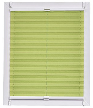 Plissee Made in Germany, Tageslicht, Echtcrush, grün, Klemmfix, weisse Schiene, 90 x 150