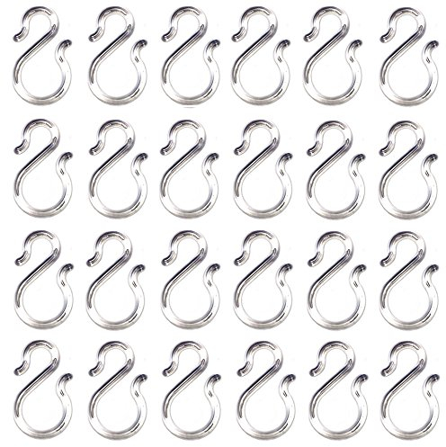 ZIOJOVK 24PCS1.7〞Clear Plastic Punch Bowl Cup S Hooks Hangers