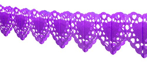 Creativery 4 Meter Papiergirlande Herzen (lila/Purpur 465) // Papier Girlande Deko Hängedeko Raumdeko Geburtstag Party Fest Feier