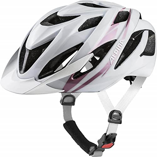 Alpina LAVARDA - Hochwertiger, Bruchfester & Leichter Fahrradhelm Mit Antibakteriellen Polstern & Fliegennetz Für Erwachsene, White Rose-Gold Gloss, 52-57 cm