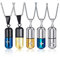 LAFATINA 5PCS Homme Femme Tube Capsule Médicale Kit Médical en Acier Inoxydable Collier de Pendentif d'urgence pour Garçons Filles Personnes âgées