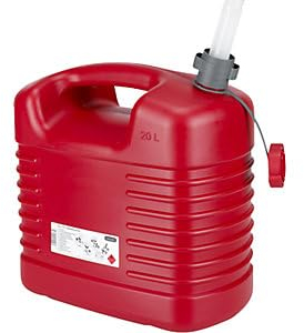 PRESSOL | Kunststoff-Kraftstoffkanister | flexibler Auslauf | Volumen 20 l | VE 5 Stk | rot