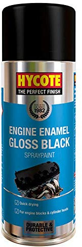 Hycote XUK0121 Black Engine Enamel Spray Paint Aerosol Auto Car All-Purpose 400ml (1 Pack)