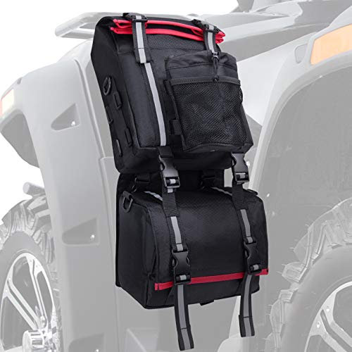KEMIMOTO ATV-Kotflügeltasche, 130% größer, wasserdichte hintere Aufbewahrungstasche, Getränkehalter, abnehmbar, für Polaris, Sportsman, Scrambler, FourTrax, Can Am, Grizzly, Cfmoto, Kawasaki