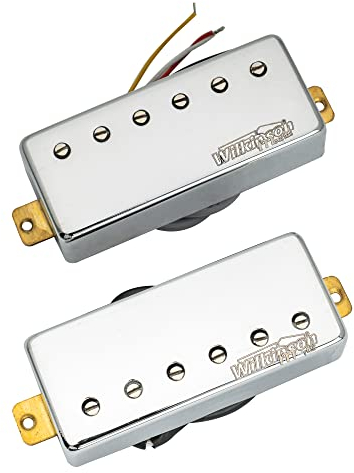 Wilkinson M-Serie Keramik Mini Humbucker Tonabnehmer Hals und Steg Pickups Set für Les Paul/Fire-bird E-Gitarre, Chrom