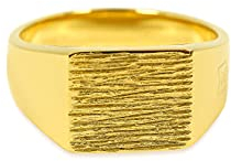 Herrenring Siegelring Gold massiv poliert eckig aus 925 Sterling Silber Echtgold vergoldet handgemacht minimalistisch modern | Männerschmuck aus Deutschland mit Geschenkbox (54)