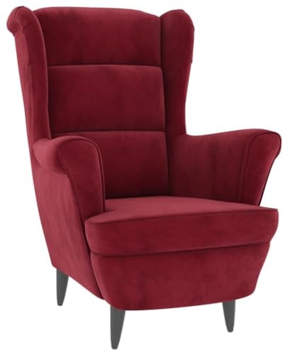 vidaXL Sessel, Relaxsessel mit gepolstertem Sitz Armlehnen, Fernsehsessel Loungesessel für Wohnzimmer, Polstersessel Ruhesessel, Weinrot Samt