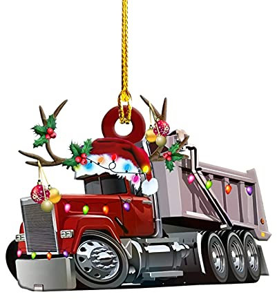 Weihnachtsschmuck Hölzern Hängende Dekoration Geschenkprodukt DIY Personalisierte Familie Ornaments Bagger Dampfer Lastwagen Anhänger TUDUZ
