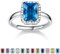 Bestyle Ring Silber 925 Frauen Bling Mondstein Dezember Damenring Verstellbar Fingerring mit Blauer Topas Heilstein Modeschmuck für Mädchen