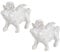 Sungmor Skurrile Fliegende Schweine-Statue aus Gusseisen – Garten, Terrasse, Hof, Büro, Dekoration, Ornamente, Briefbeschwerer – Set mit 2 kleinen Schweinenfiguren rustikale Tierskulpturen