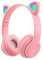 Ruiqas Bluetooth5.0 Wireless Headphone Over-ear Foladable Noise Cancelling Headphone Cat Ear Game Headset with LED Light
