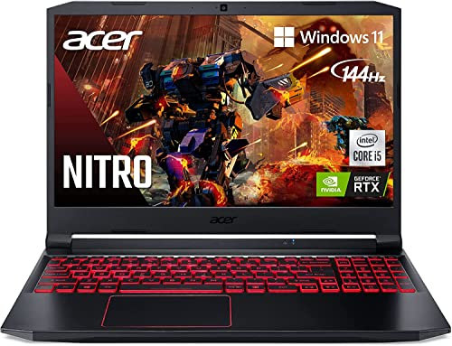 Acer Nitro 5 Gaming Laptop, 15.6 144Hz IPS FHD Display, Intel Core i5-10300H, 8GB DDR4 RAM, 256GB NVMe SSD, NVIDIA GeForce RTX 3050 GPU, American English Backlit Keyboard, Windows 11 Home
