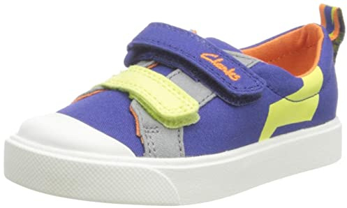 Clarks Boy's City Bright T Low-Top Sneakers, Blue, 5 UK