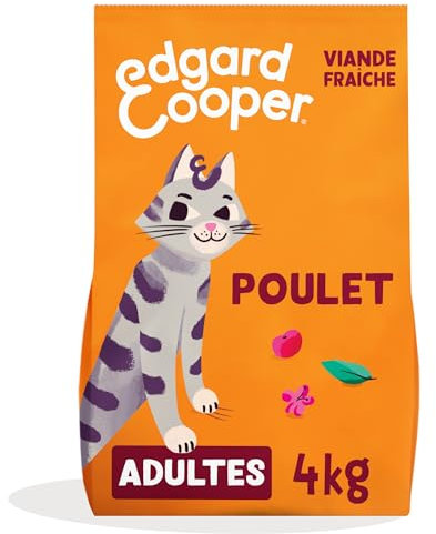 Edgard Cooper Croquettes pour Chat Stérilisé, Adulte, Poulet 4kg, Sans céréales, Viande fraîche, Nourriture naturelle, Croquette Riche en protéines, Sans sucres ajoutés